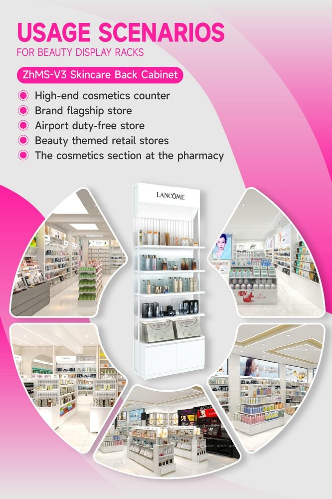 ZhMS-V3 Soft Film Light Box Skincare Display Rack for Cosmetics Retail Stores