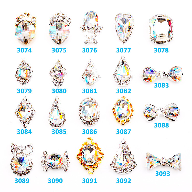 NEW Arrival jewelry nail art cabochons for nail art decoration - nail jewelry made with austrian oktant chaton, preciosa