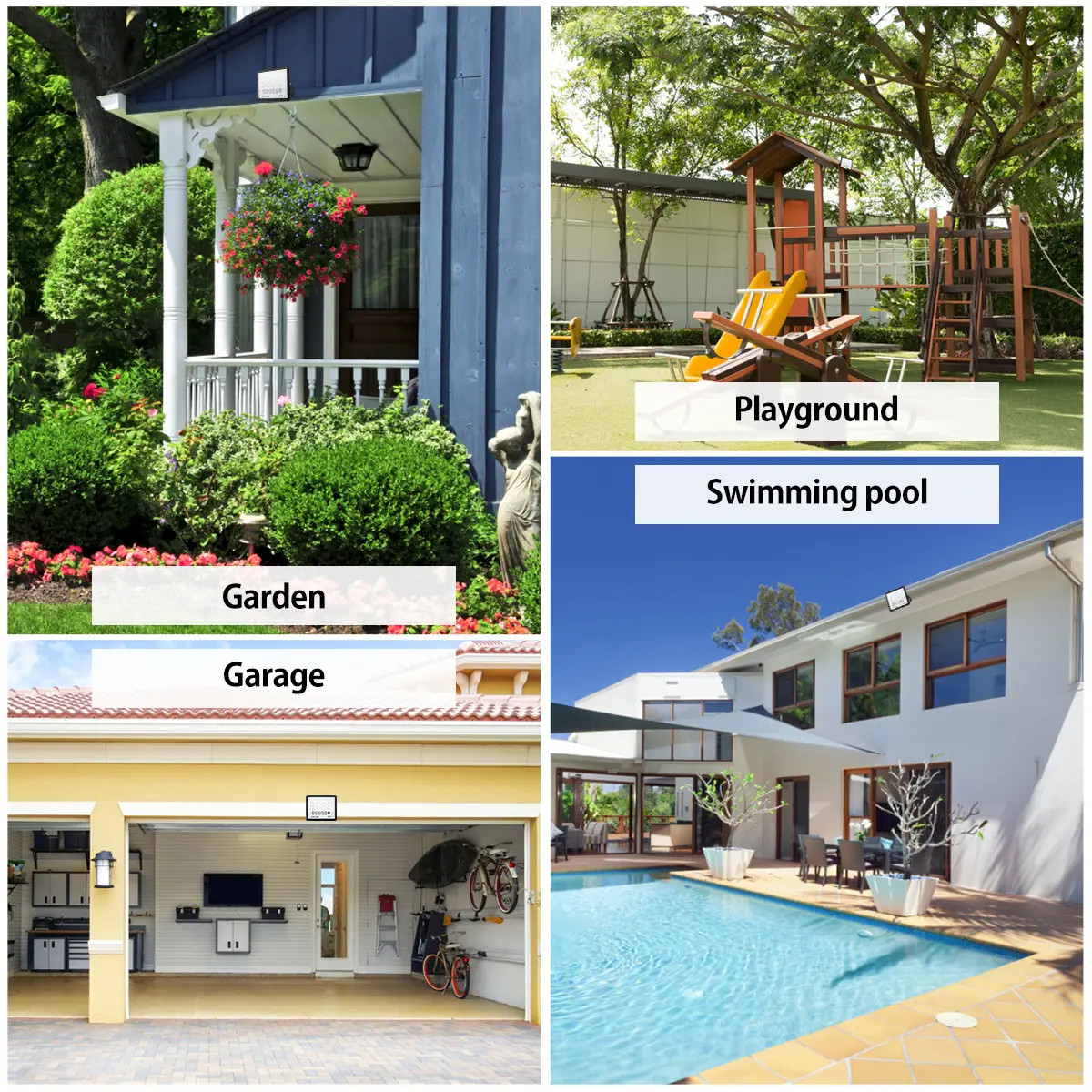 500W Lens Highlighting Outdoor Garden Spotlights , Solar Powered Remote Control Flood Lights