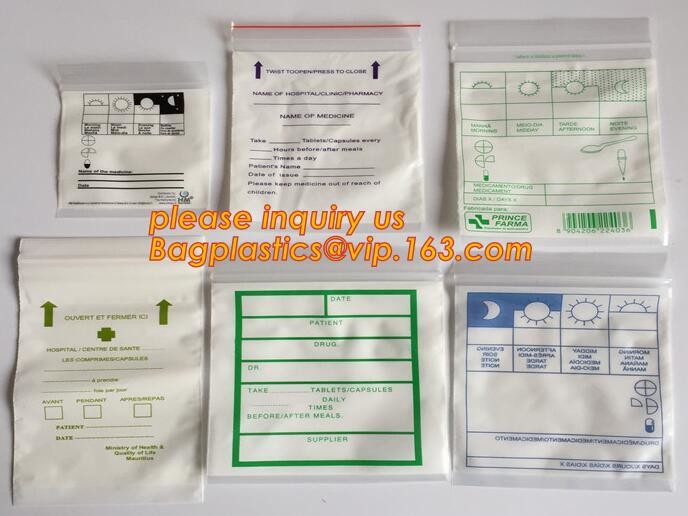 Medical First Aid Kit Empty Bag, medical pill zip lock bag, resealable medical exit bag with k for tobacco packs