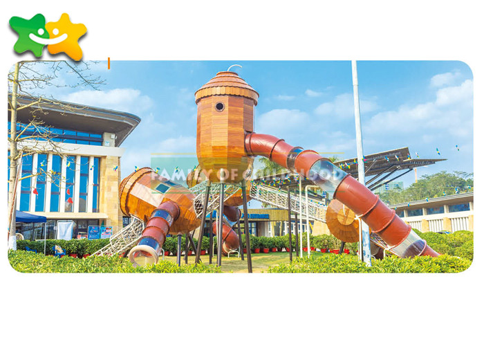 Airplane Style Outdoor Amusement Park Equipment Exciting With Kids Big Slide