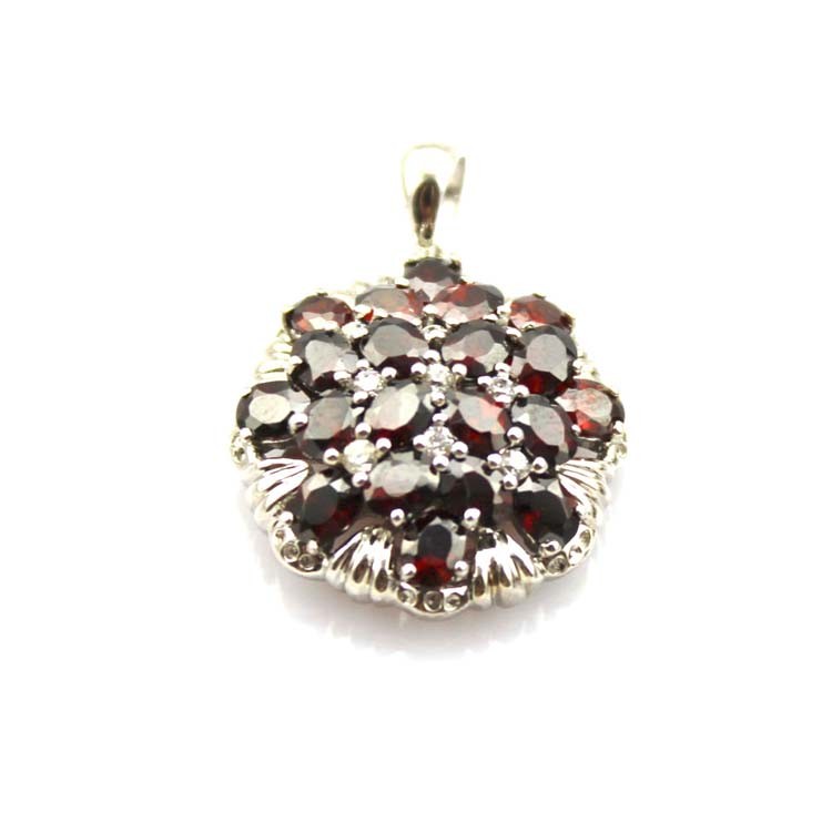 Women Jewelry 925 Silver Red Cubic Zirconia Charm Pendant(PSJ0236)
