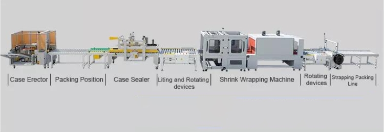 End Of Line Packing Machinery Automatic Carton Unpacking Machine Case Erector