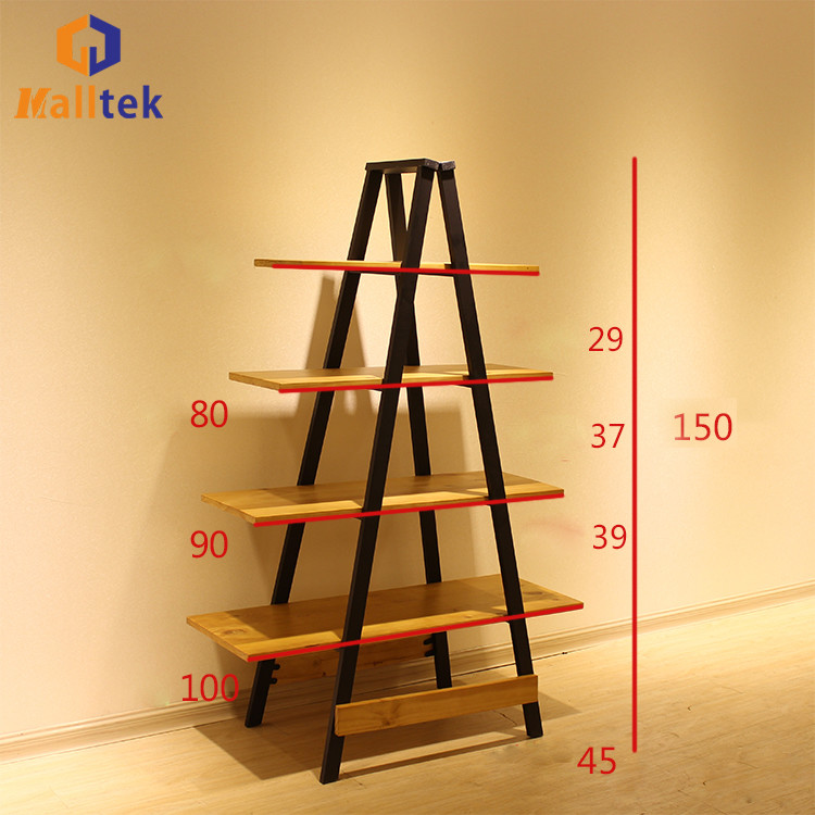 Bedroom Floor To Ceiling Steel Wood Rack European Style Minimalist