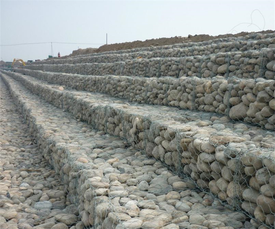 Pvc Coated Galvanized Gabion Retaining Wall 2x1x1m 8x10cm