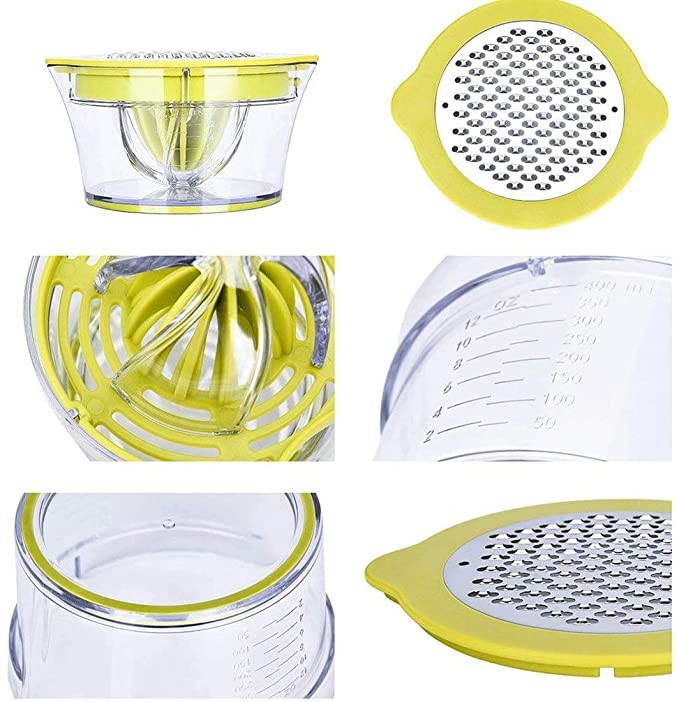 Manual Bulk Kitchen Supplies Orange Lemon Squeezer Juicer With Measuring Cup Grater