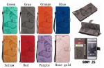 Sony Xperia Z5 Embossing 3D Butterfly Leather Bracket Stand Wallet Case with