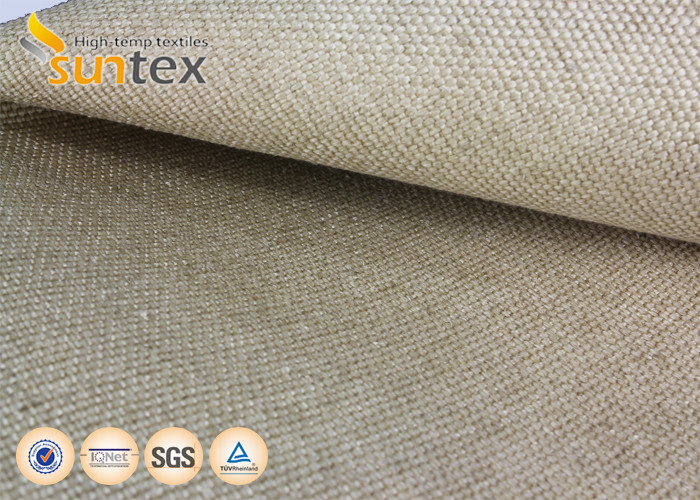 Easy To Be Sewn Fabricated Vermiculite Coated Fiberglass Fabric For Gaskets Oven Door Seals