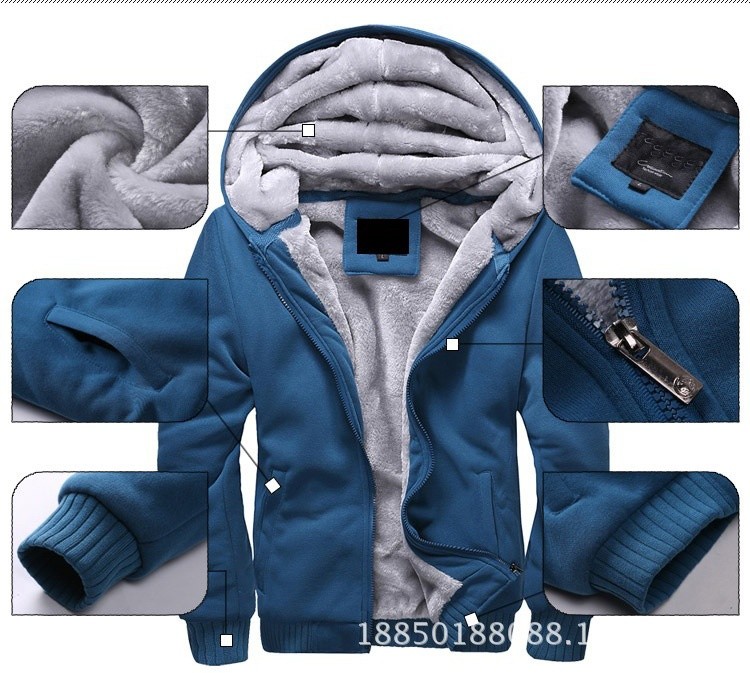 OEM Zipper Mens Pullover Sweater Long Sleeve Winter Men Fur Hoodie 100% Cotton