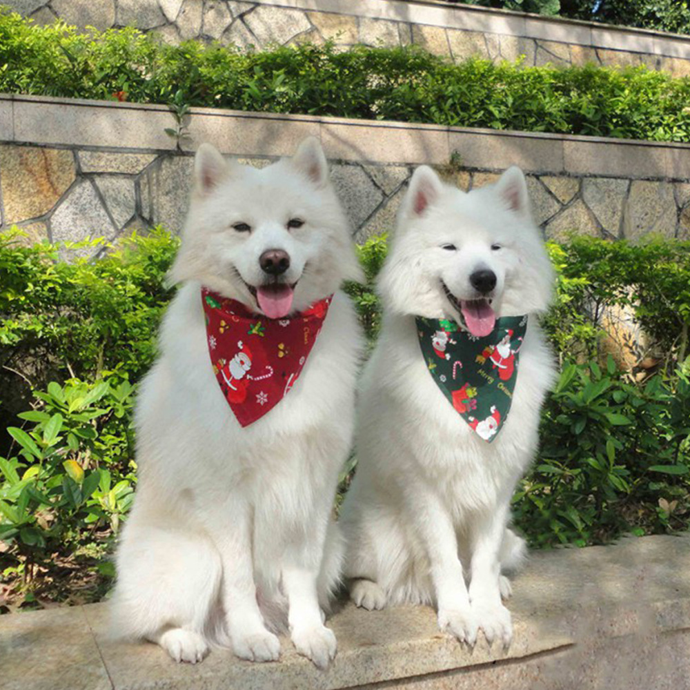 Washable Adjustable Plaid Dog Bandanas Cotton Checkered Dog Triangle Bandana