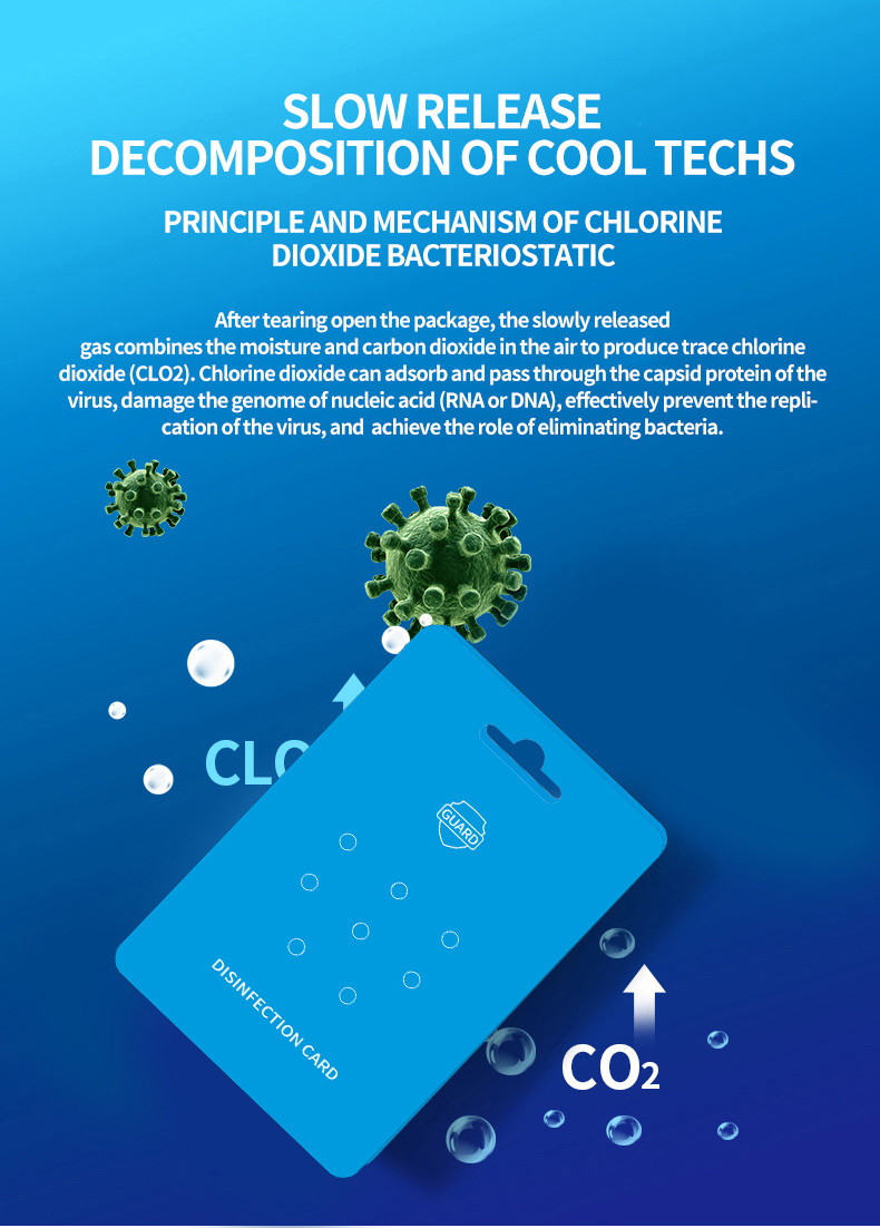9×6CM 240mg Chlorine Dioxide Disinfection Cards