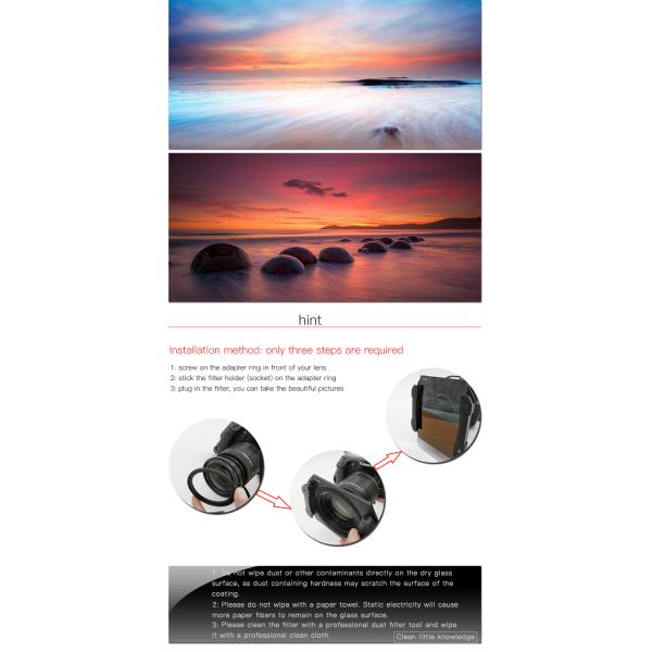 HD MRC 100 * 150 * 2mm Square Camera Lens Filters , Reverse Gradual Neutral Density Camera Filters