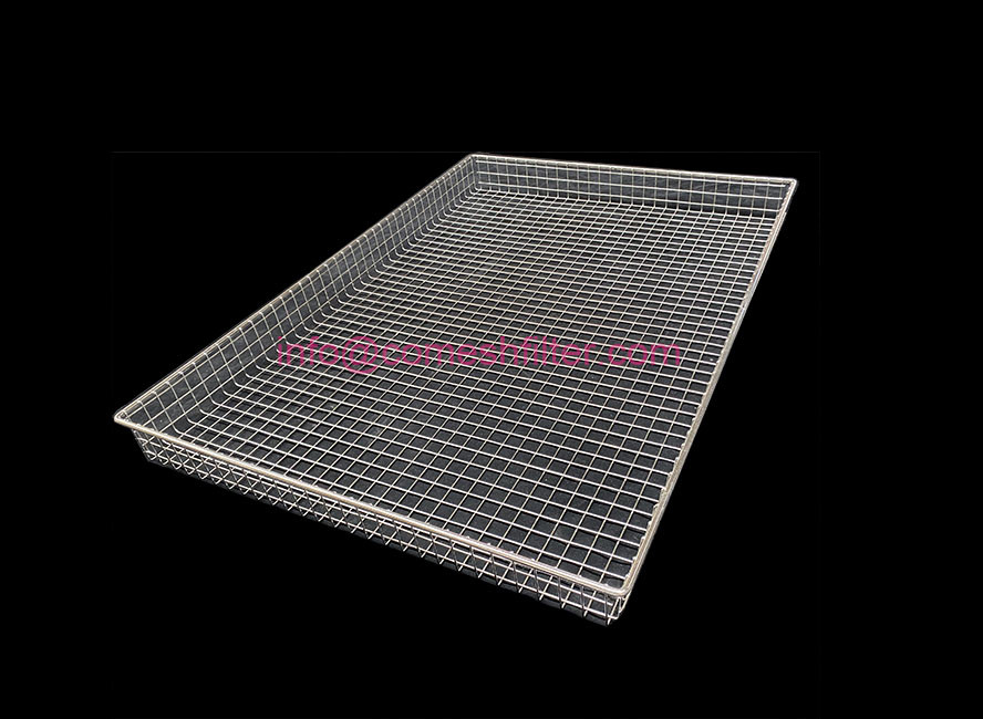 Stainless Steel 304 316 Ultrasonic Disinfection Wire Mesh Grill Food Tray Basket For Frying Steamer Sterilizing Washing