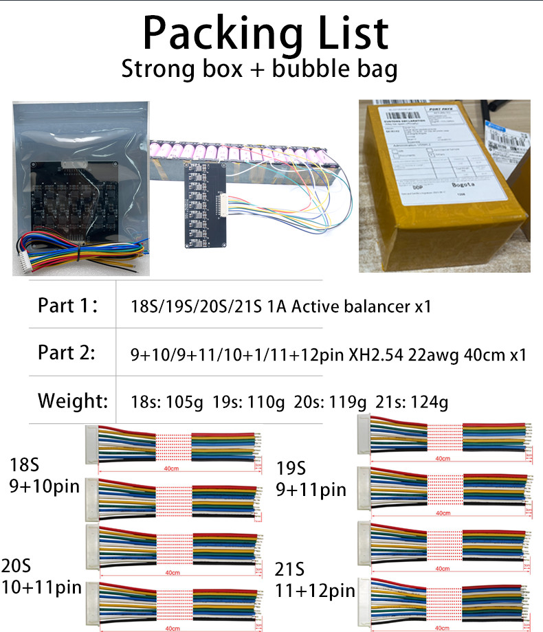 18S 1A Active Equalization Balancer BMS 30A Over Discharge Protection