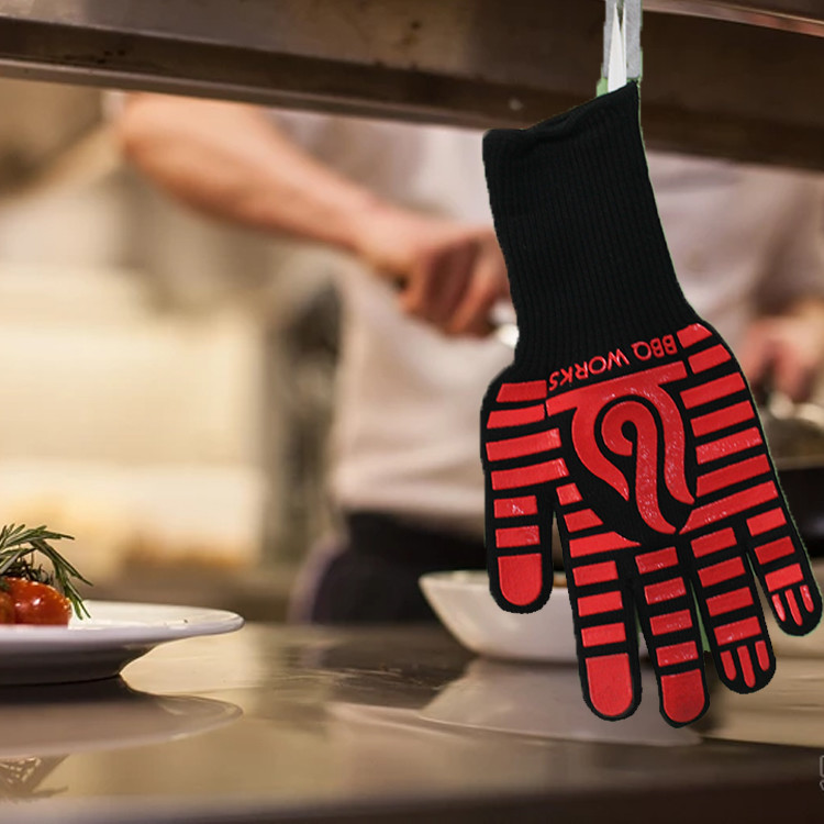 Silicone Coated Pot Holders Cooking Baking Grilling Camping Fireplace Microwave BBQ Oven Mitts Gloves