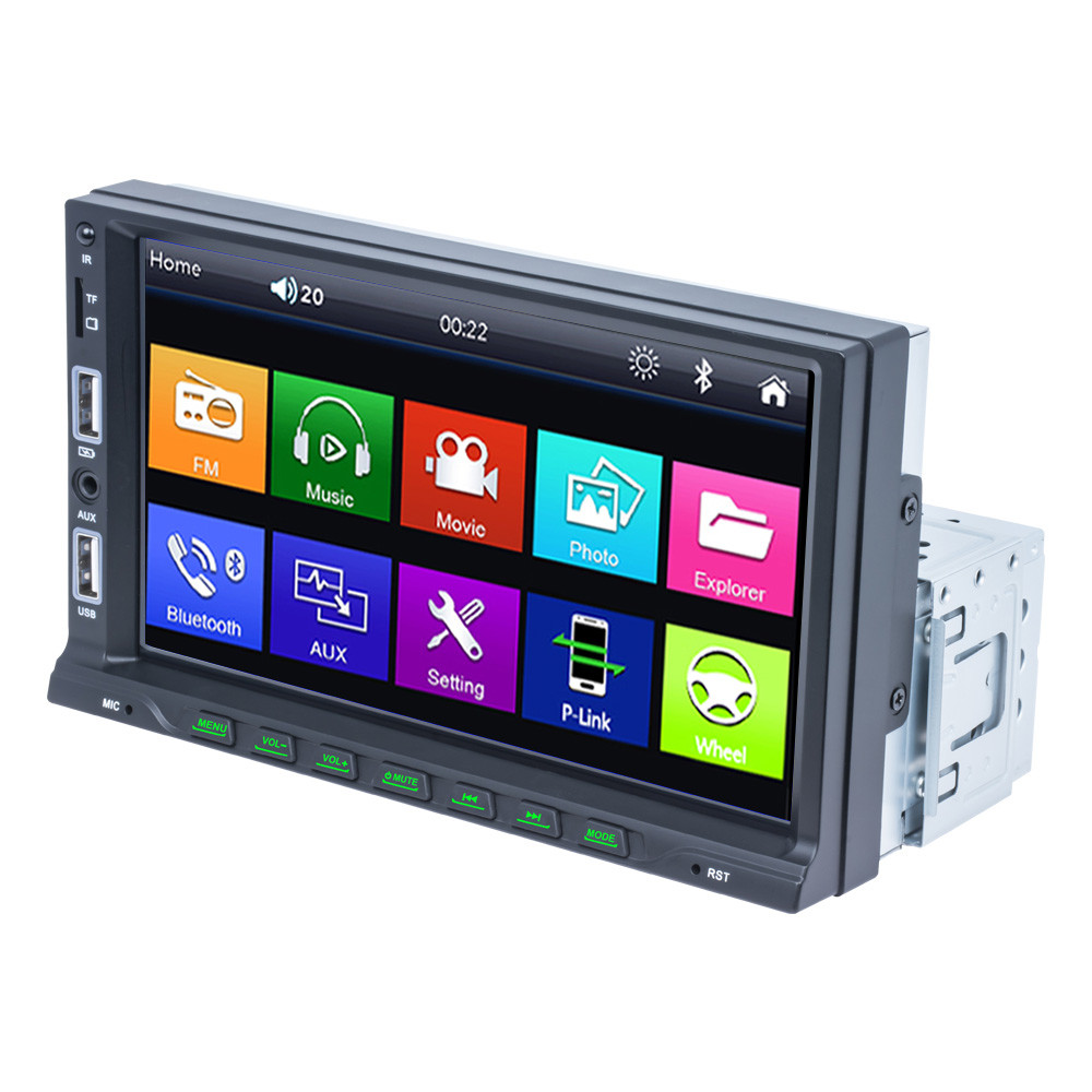 7 Inch Single Din MP5 Player Car Stereo Dual USB HD Touch Screen With Bottom Row Buttons
