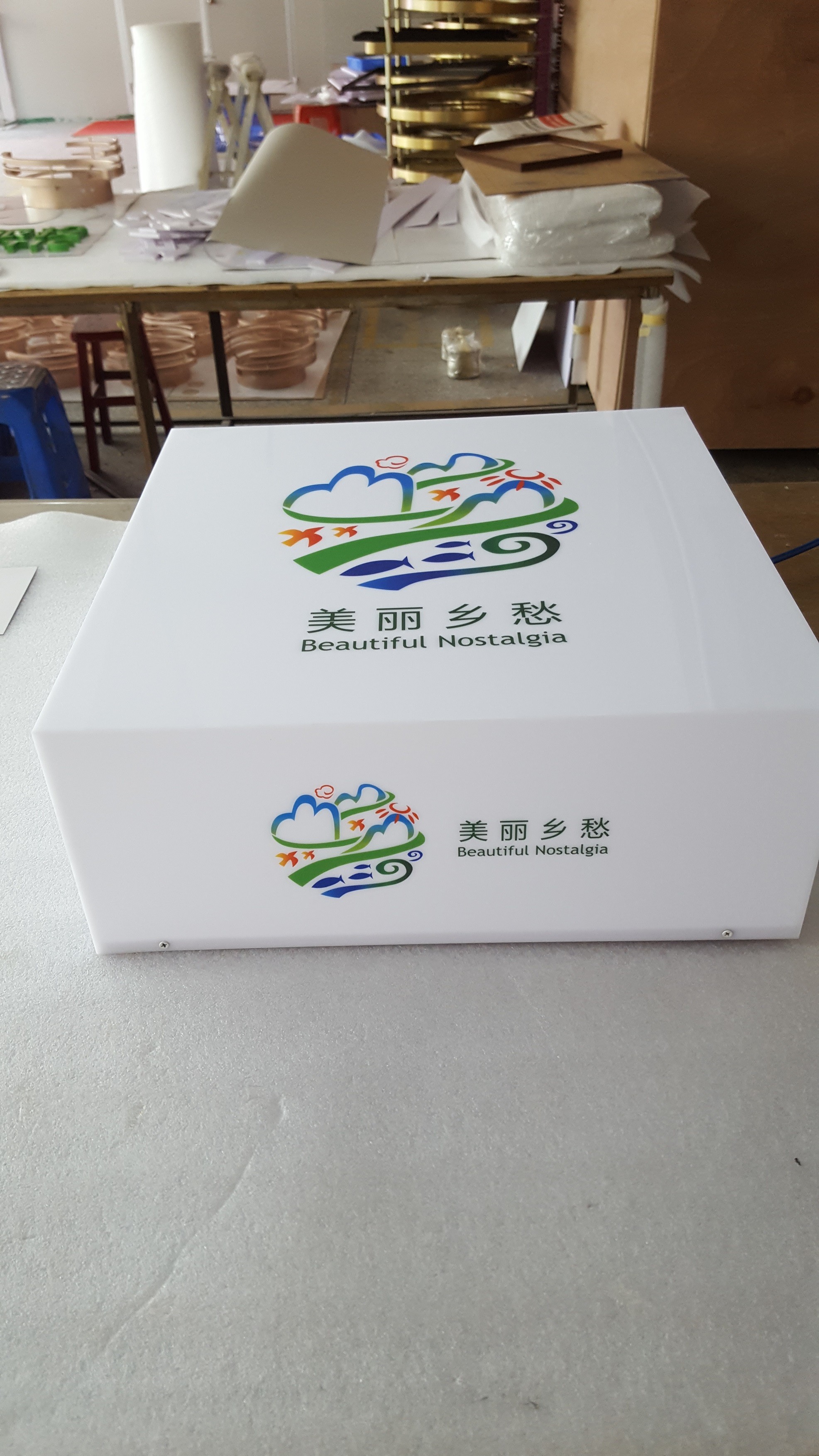 White 8000K Wall Mounted Light Box , 3D Lightbox Signage 2300*420*120mm