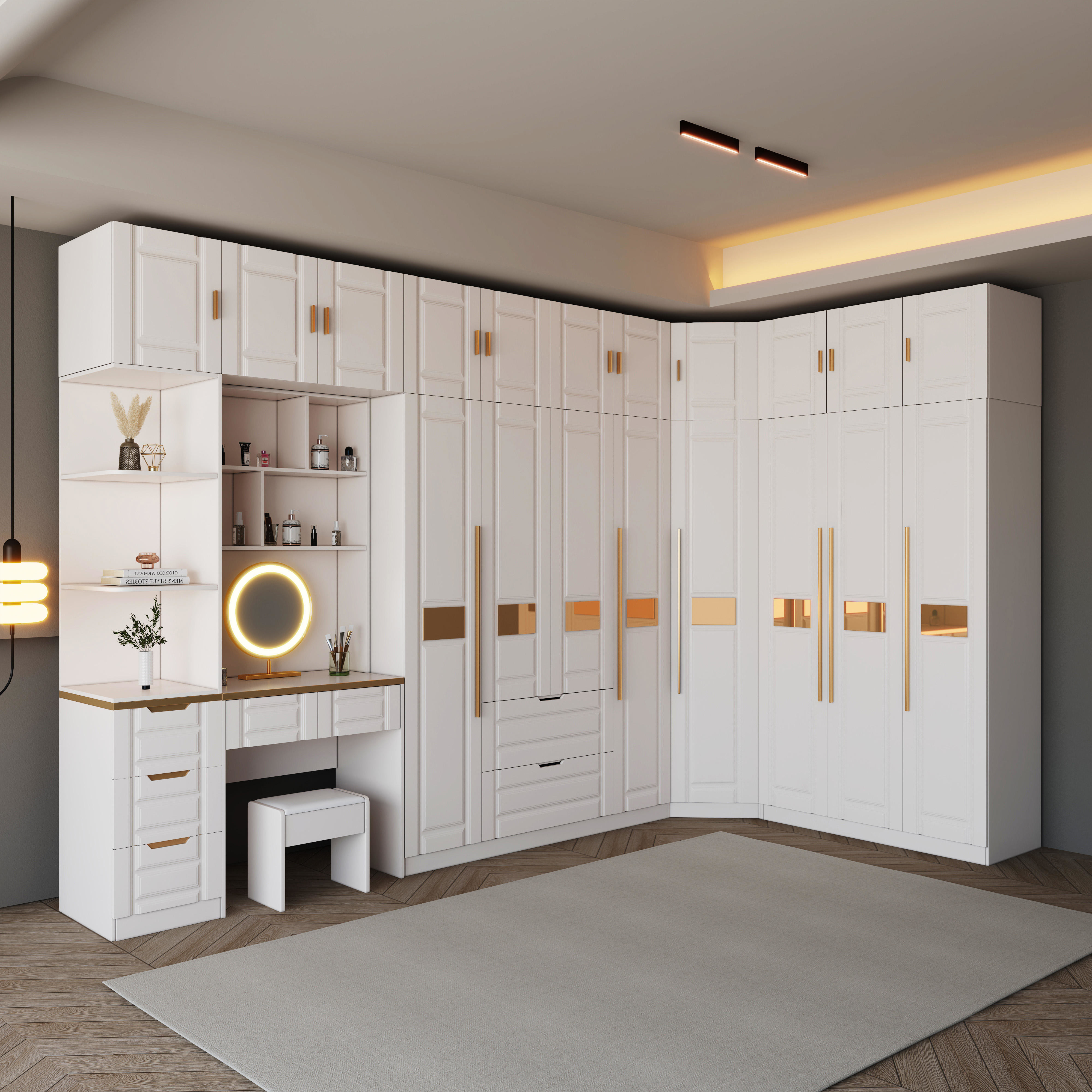 Particleboard MDF Bedroom Wood Panel Furniture Clothes Storage Cabinet