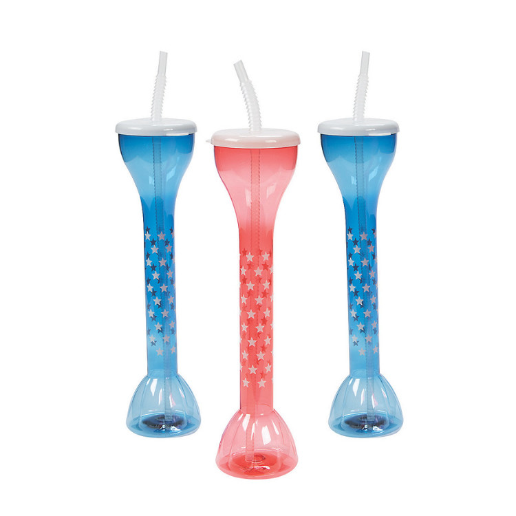 PET Party Yard Cups With Lids And Straws Luau Plastic Yard Glasses For Party Event