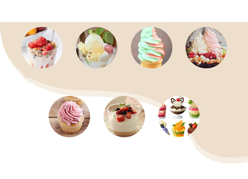 Stainless Steel Table Top 3 Flavors Commercial Automatic Soft Serve Ice Cream Maker Machine 540*785*835 mm 86KG
