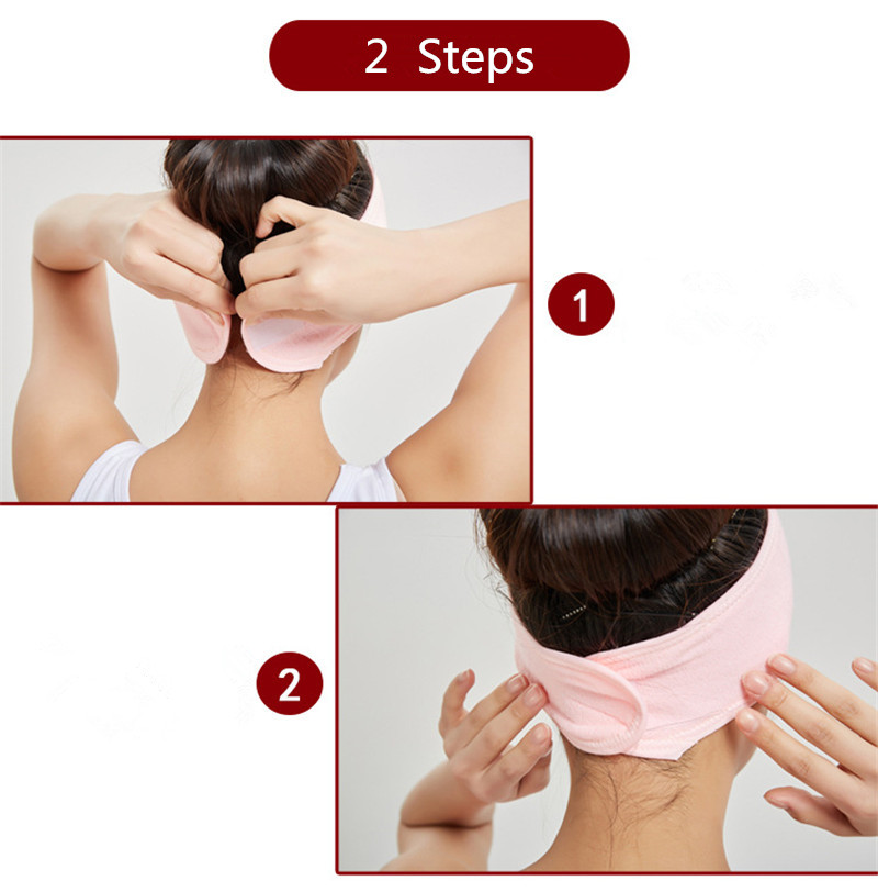 Ladies Adjustable Elastic Headband Sports Make Up Wash Face Bath Shower 25 Inch