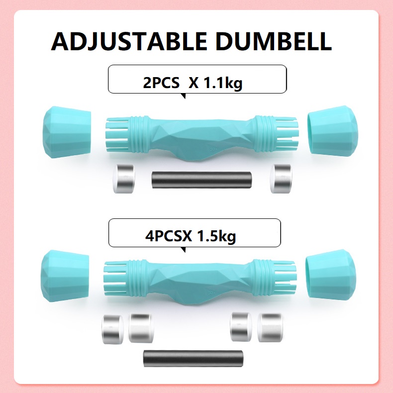 TPE Light Blue Fitness Neoprene Dumbbell 1.1kg Neoprene Coated Dumbbells