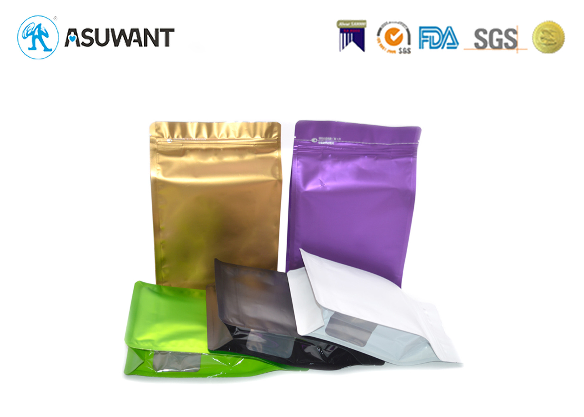 130 Mic Mylar Food Bags MOPP VMPET PE Aluminum Foil Bottom Bags
