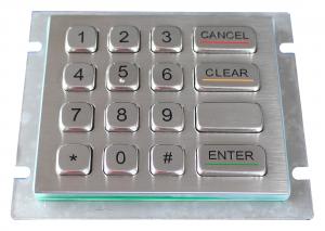 Buy cheap 16 Keys 304 Stainless Steel Keypad With Arabic Numeric / Vandal Proof product