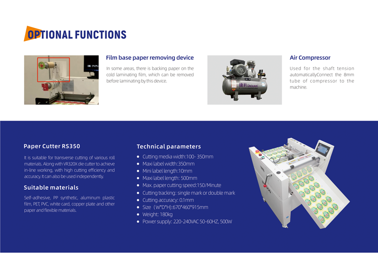 Roll Label Finisher Die Cutting Machine VR320X Max. Label Length 400mm Digital Die Cutter