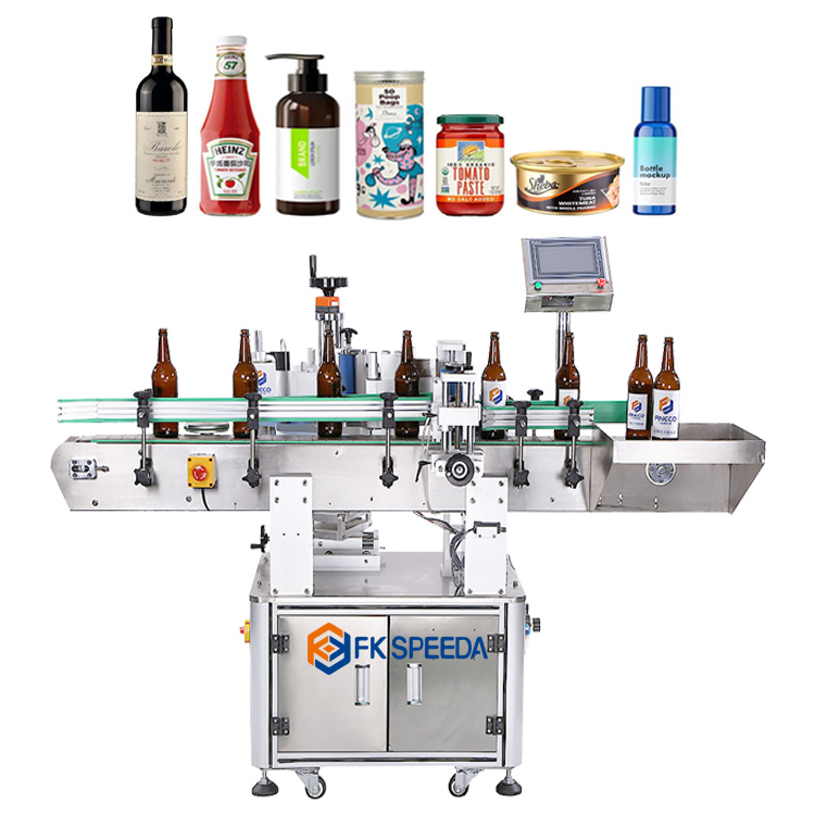 FK805 High Speed Automatic Adhesive Labeling Machine for Various Round Bottle Products