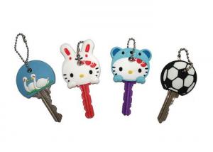 China Hello Kitty Cartoon Key Cover, Personalized Soft PVC Keychain With Ball Chain on sale