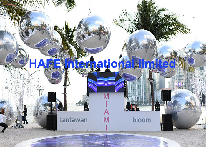 CE Gold Silver Color 12ft Inflatable Mirror Balloon 2 Layers For Event Decor