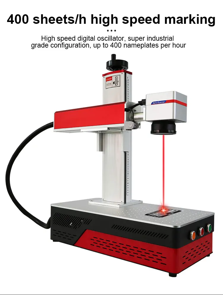 Fiber Laser Marking Machine Desktop MAX Raycus JPT 20W 30W 50W With Rotary Axis