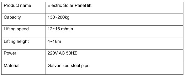 Custom Safe Electric Cargo Ladder Lifter 200Kg For Doors And Windows Photovoltaic Panel Lift