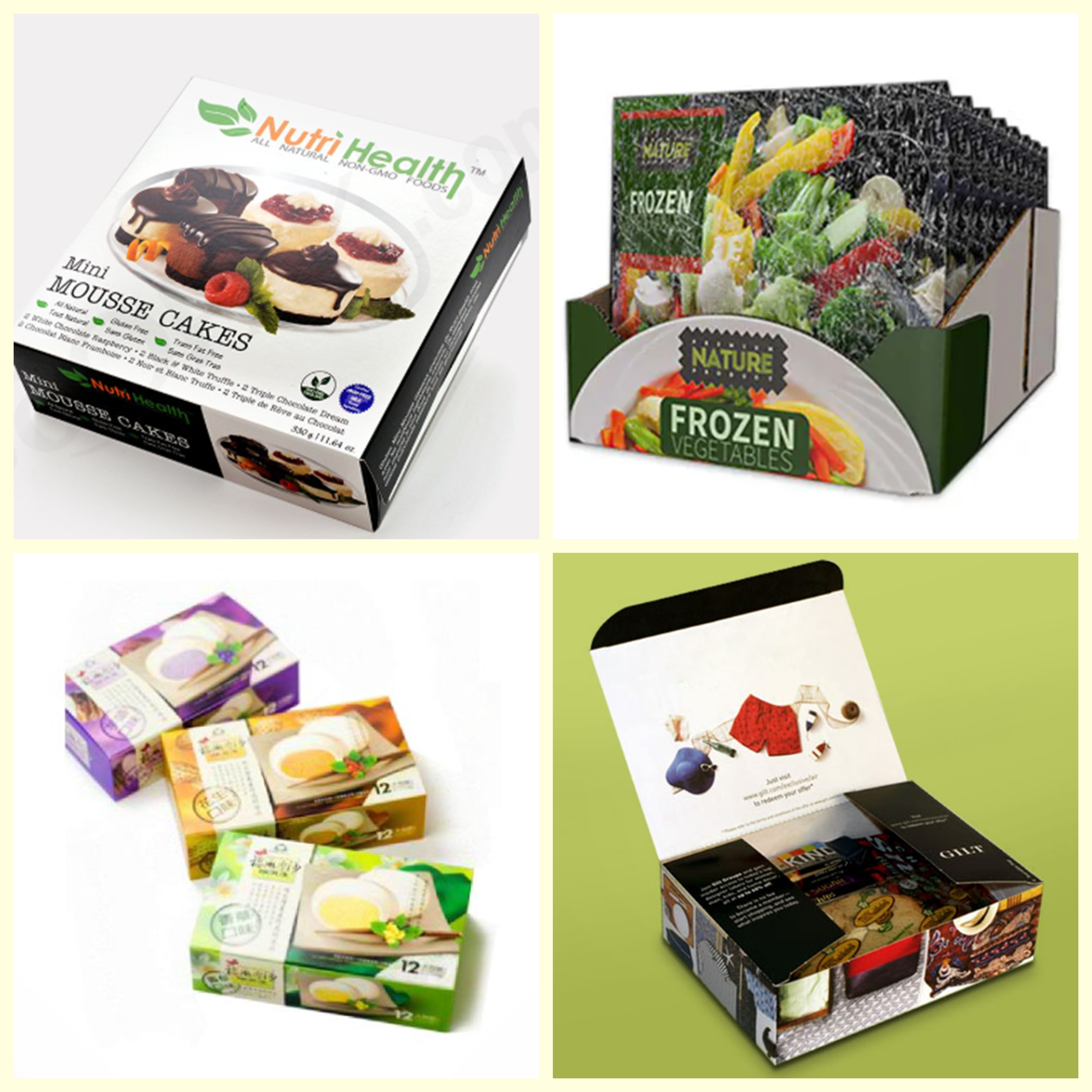 Frozen Food Box Cardboard Single Side PE Coating For Pizza and Desserts