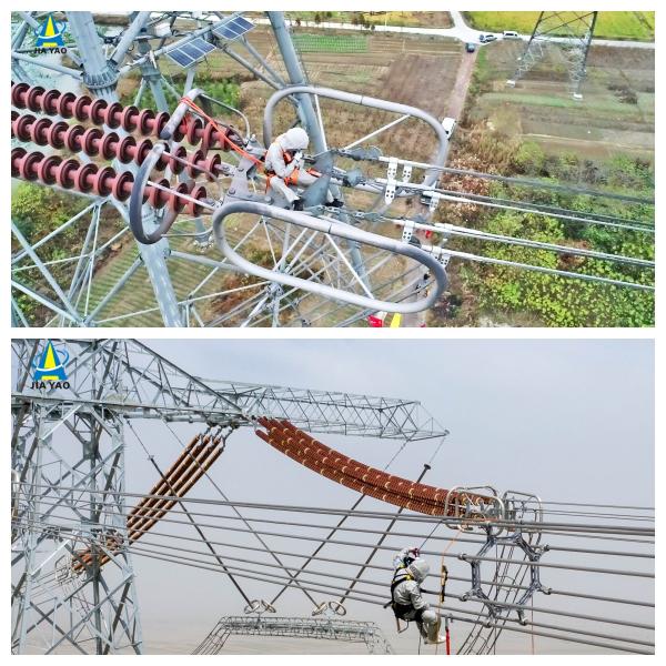Power Transmission Tower Galvanized Steel 35m High Voltage Electric Grid Urban Areas Stable