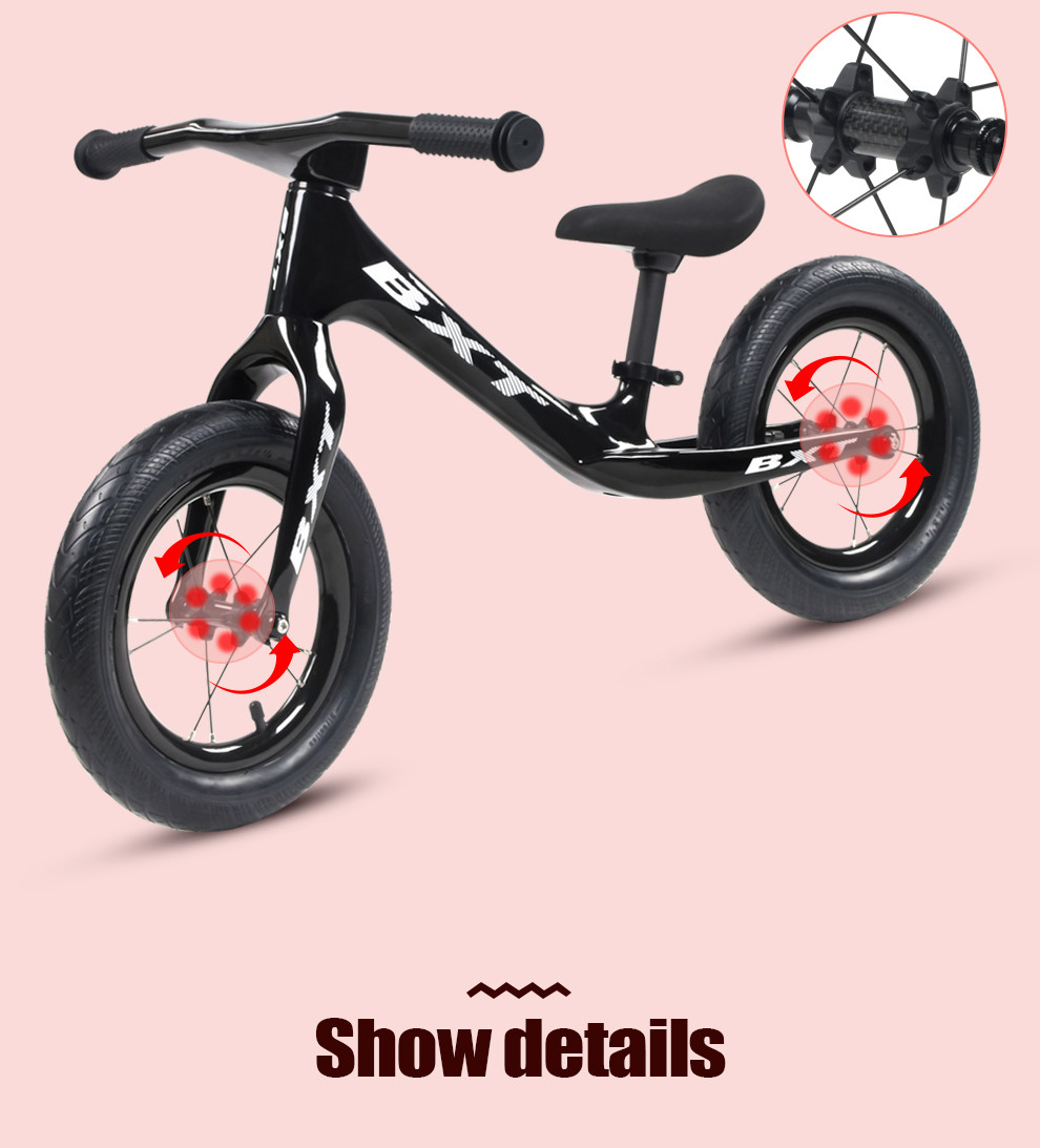 12 Inch Push Balance Bike Carbon Fiber Childrens Bike Scooter Bicycles