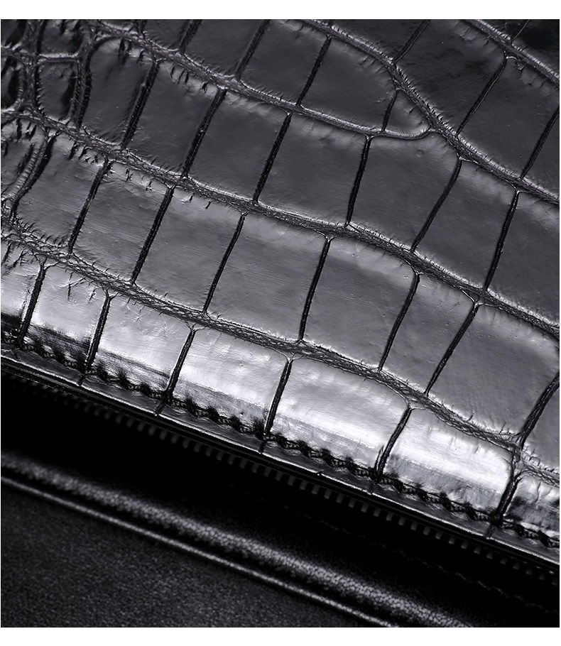 Authentic Crocodile Belly Skin Women Purse Genuine Alligator Leather Lady Flap Bag Silver Chain Female Shoulder Bag