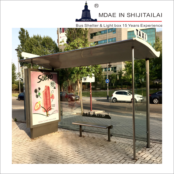 Waterproof Double Side 160mm SS304 Modern Bus Shelter
