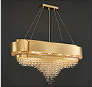 Shopping Mall Titanium Gold Plated Crystal Chandeliers Electroplating E14 Light Source