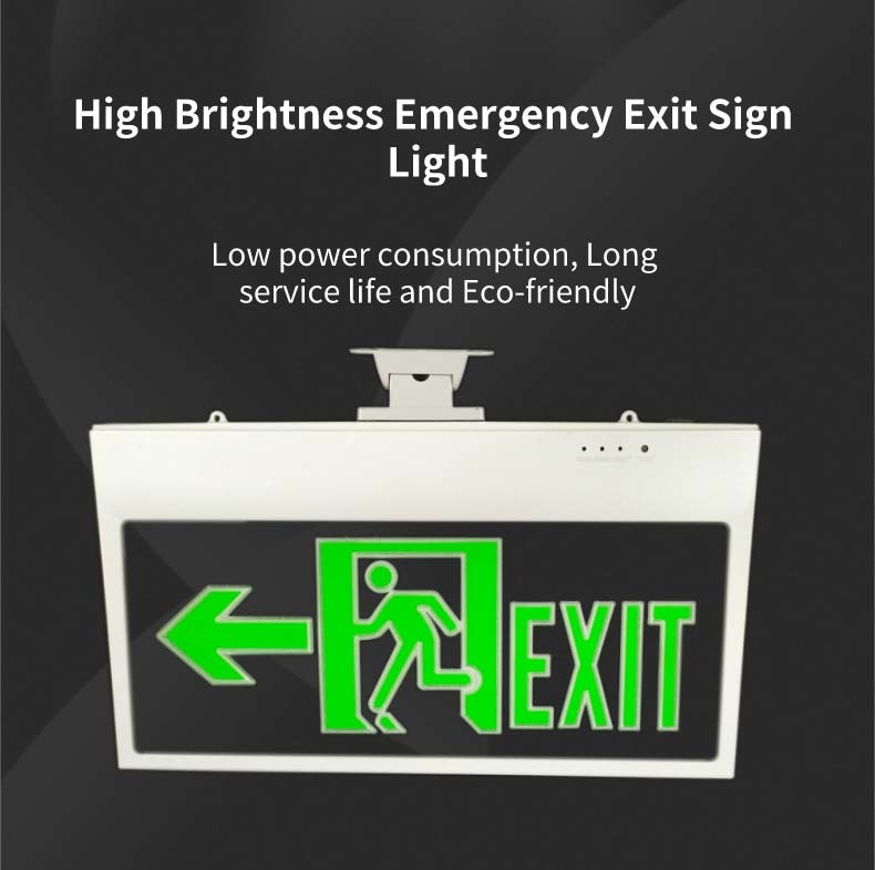 ABS Frame Engraved Pattern 50hz LED Emergency Exit Sign