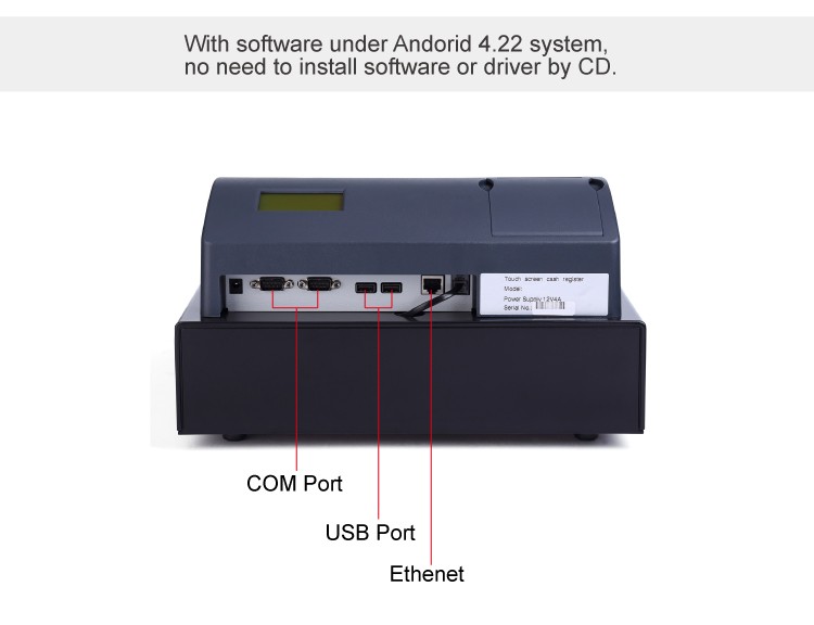 WIFI Support and 58mm Thermal Printer Included Android Cash Register/POS with Software