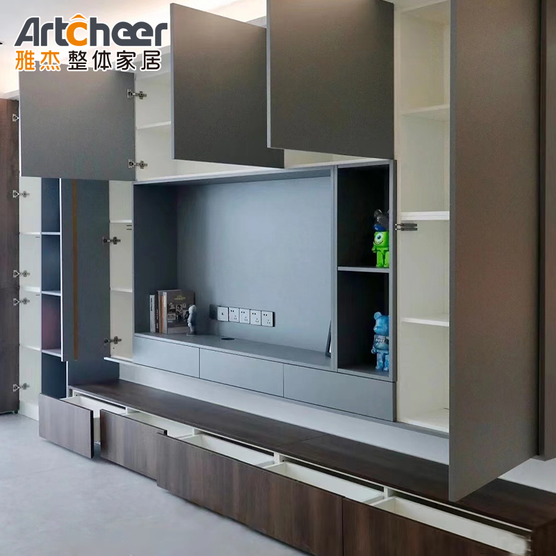 Bedroom Wall TV Cabinet in Wooden Material with Customized Size and Mail Packing