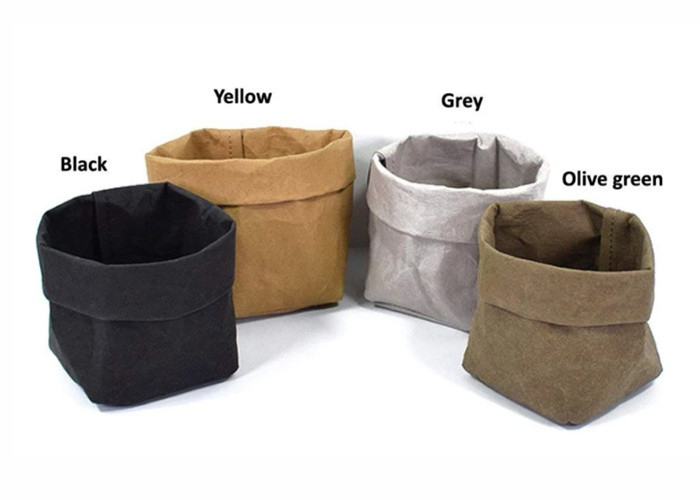 Recycled Kraft Paper Storage Bags Grocery Toys Washable Paper Storage Bags