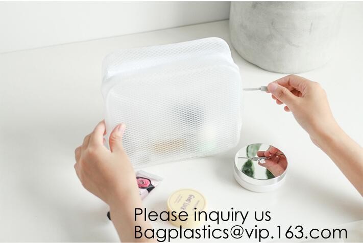 Clear Zipper Pouch with Strap Makeup Bag PVC Cosmetic Pouch,Printing Clear k Cosmetic PVC Pouch, bagease, bagplast