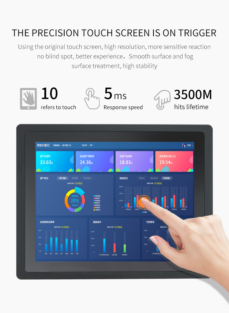 CE FCC CCC 15inch Industrial Touch Screen PC Panel Computers