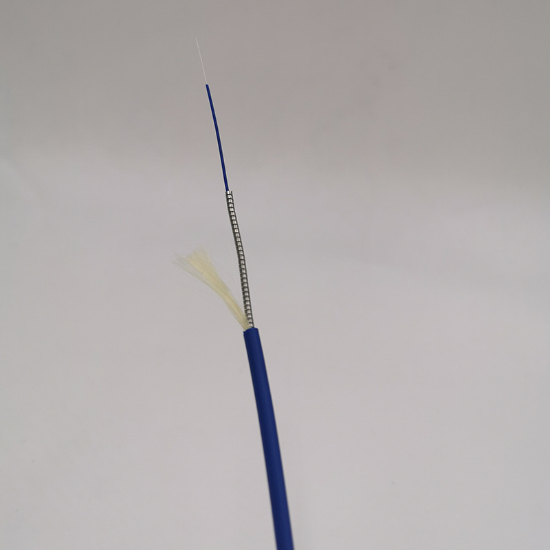 Single Mode Simplex Armored Optical Fiber Cable GJSFJV With PVC Jacket
