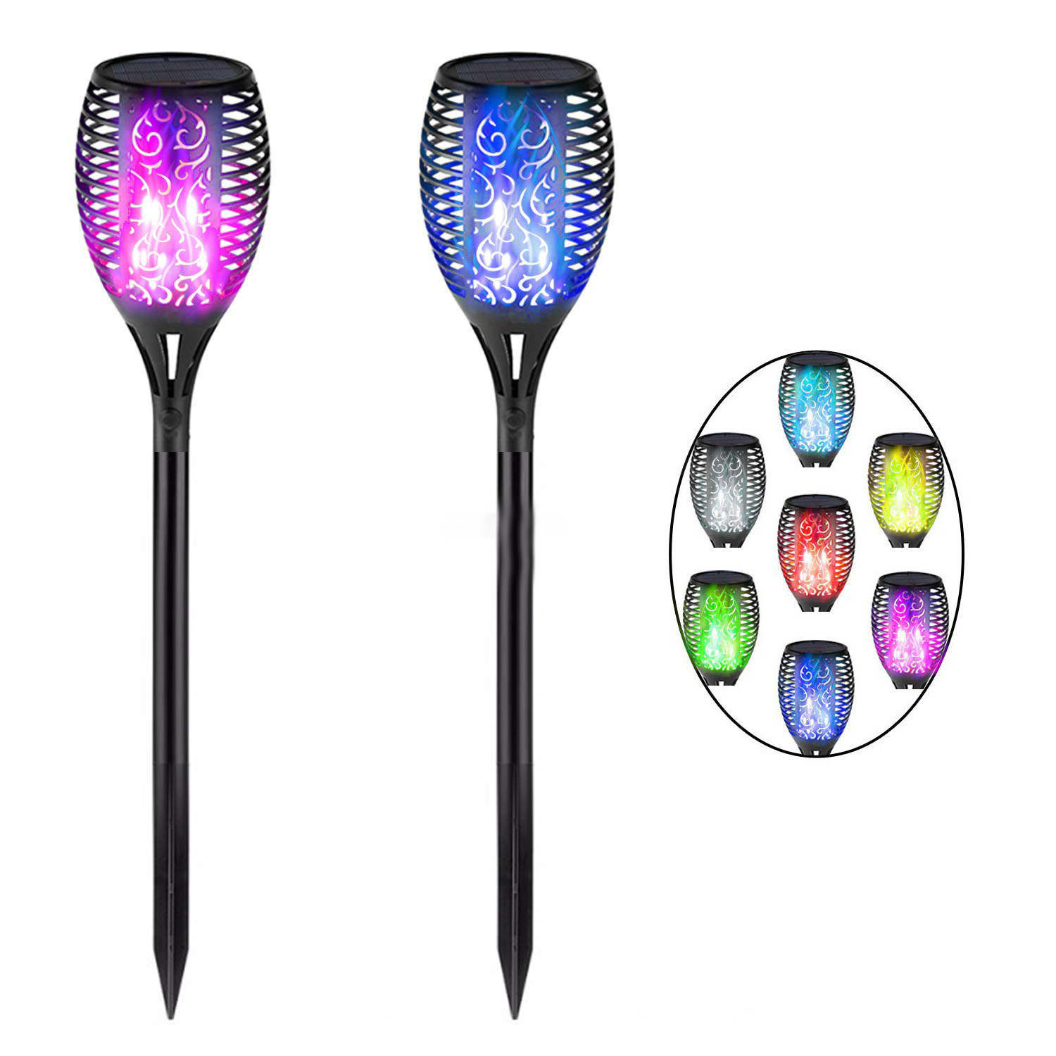 IP65 Waterproof Solar Flame Torch Light 2700K Soft Warm White