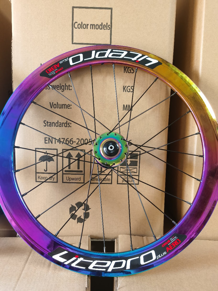 20 Inch Carbon Fiber Wheelset for Road Bicycles 8/9/10/11 Speed Double Wall Rainbow Color