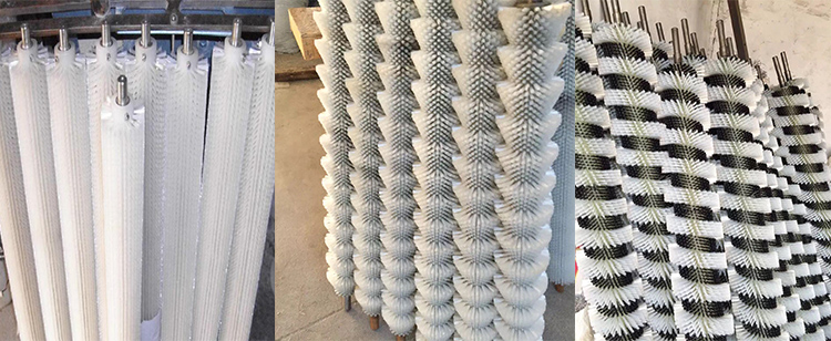 Tufted Bristle Custom Industrial Brushes Cylindrical Fruit Polishing Cleaning Brush Roller